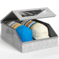 Boîte de rangement pour chapeaux empilable avec fenêtre transparente