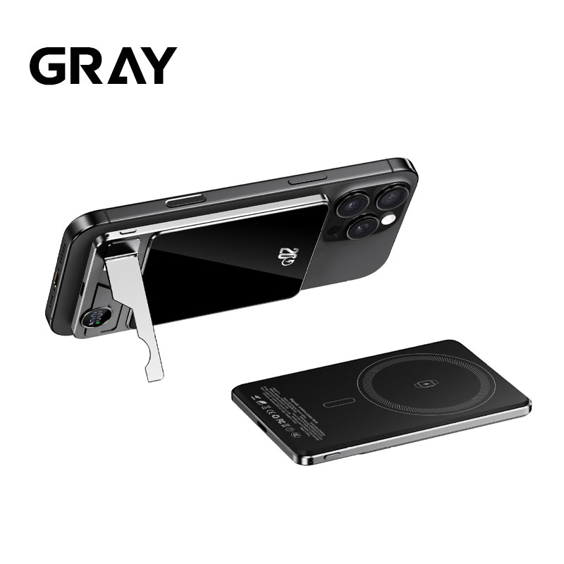 Chargeur portable magnétique ultra-fin avec support