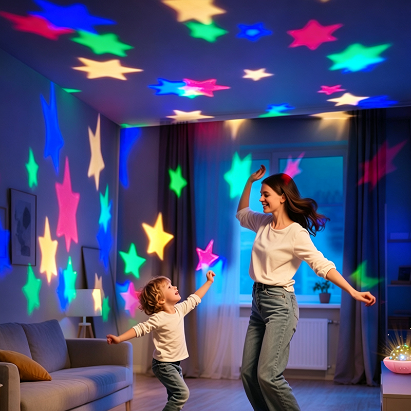Veilleuse de projecteur Galaxy 2-en-1 avec films de projection