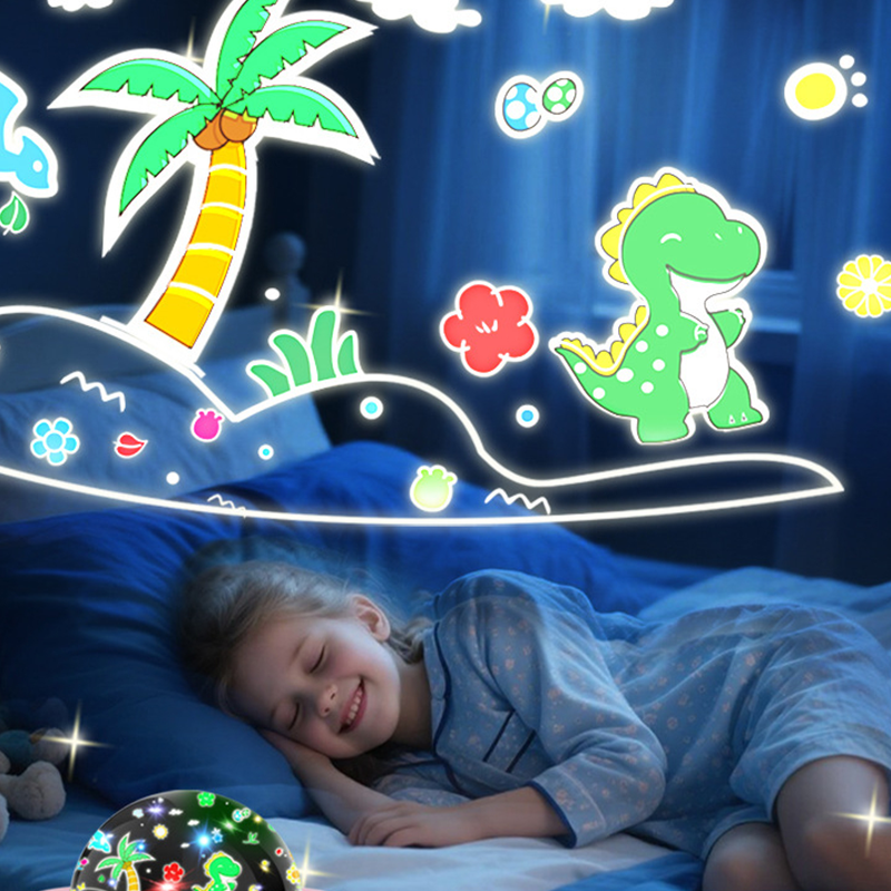 Veilleuse de projecteur Galaxy 2-en-1 avec films de projection