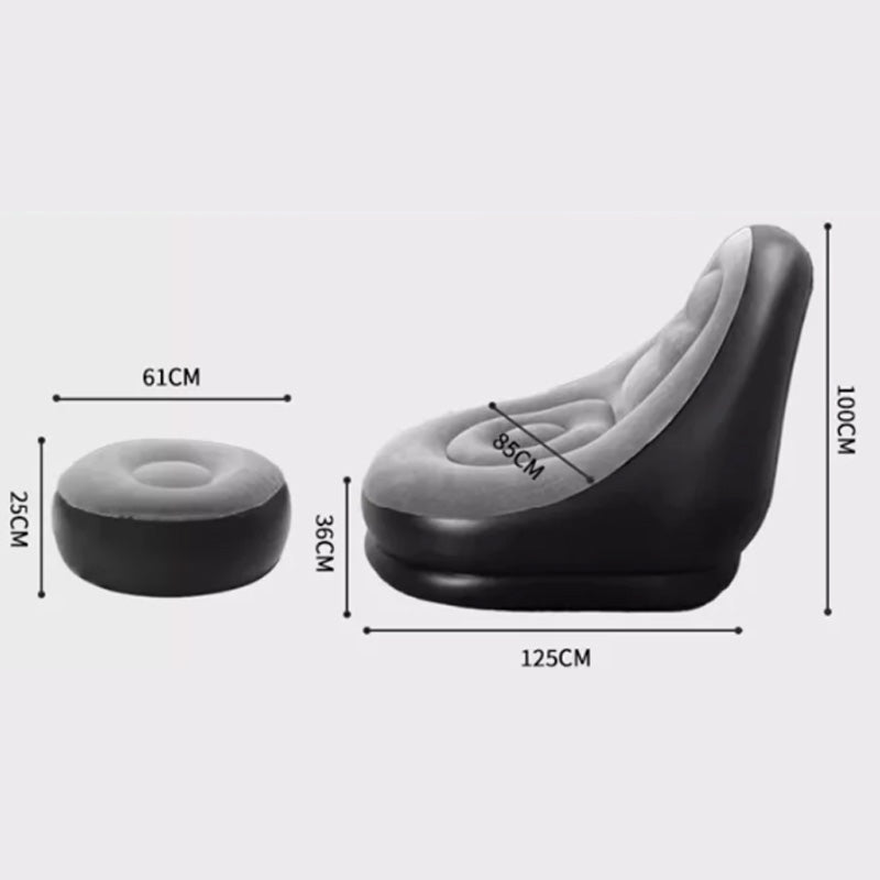 [Cadeau attentionné] Fauteuil poire gonflable épaissi pour adultes avec repose-pieds