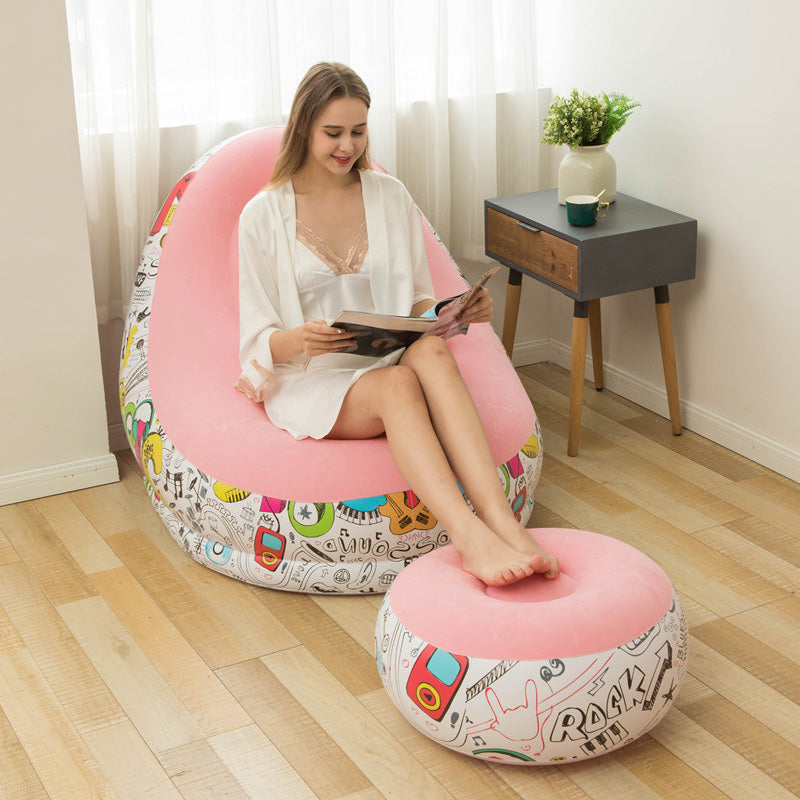 [Cadeau attentionné] Fauteuil poire gonflable épaissi pour adultes avec repose-pieds