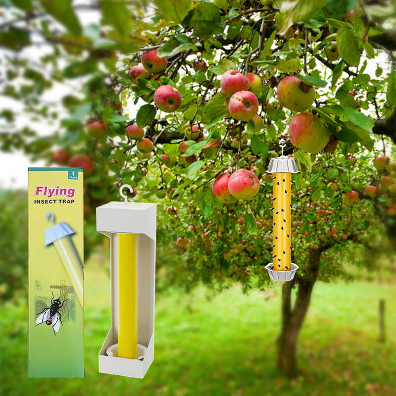 Double forme et résistant aux intempéries ! Piège collant de jardin – Drapeau en T et ruban, jaune vif pour aleurodes et sciarides