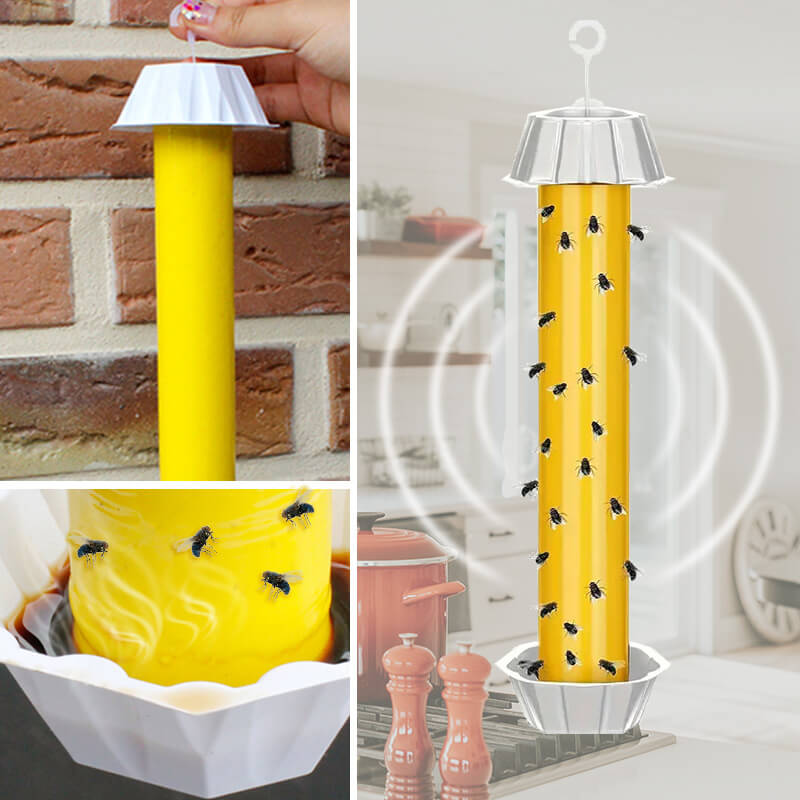 Double forme et résistant aux intempéries ! Piège collant de jardin – Drapeau en T et ruban, jaune vif pour aleurodes et sciarides