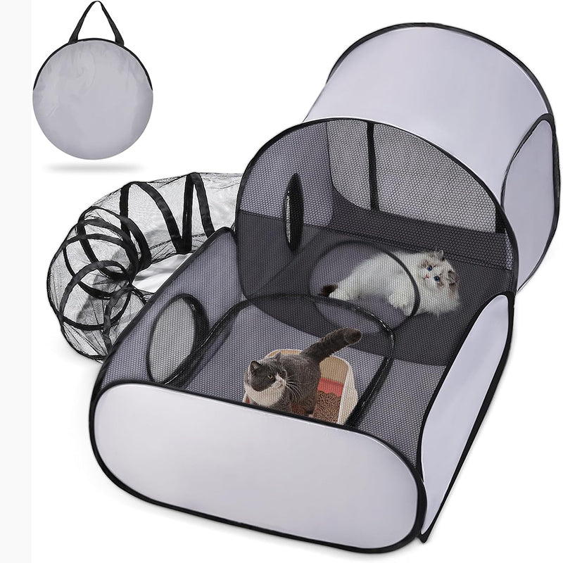 Grand tunnel pour chat pour jouer et se prélasser