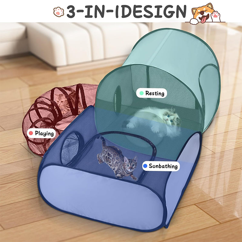 Grand tunnel pour chat pour jouer et se prélasser