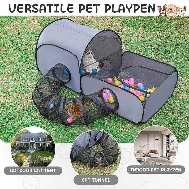 Grand tunnel pour chat pour jouer et se prélasser