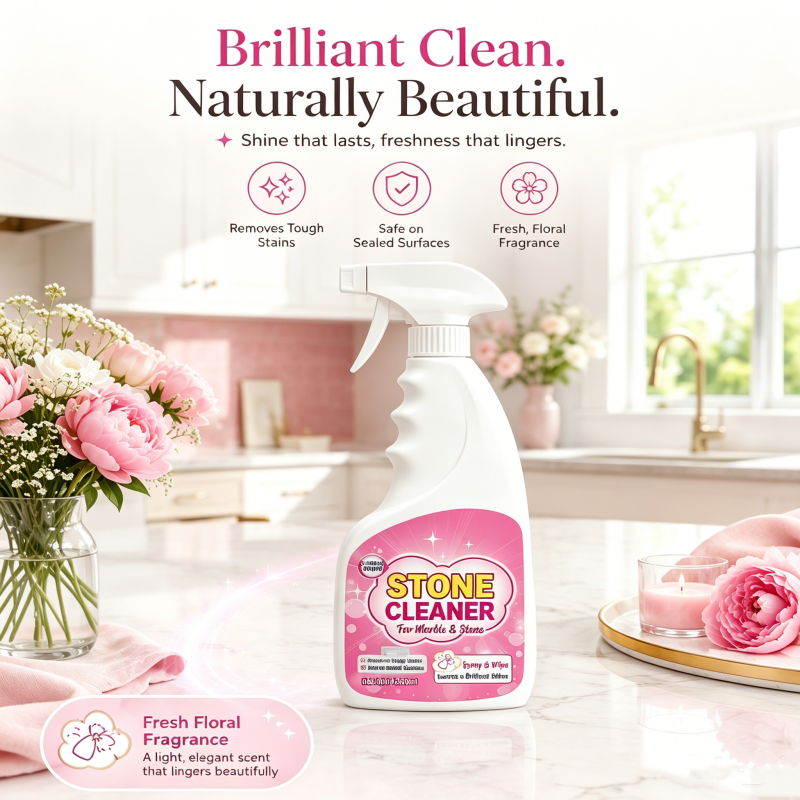 Nettoyant et lustrant pour la pierre – élimine les taches, fait briller, parfum floral frais !