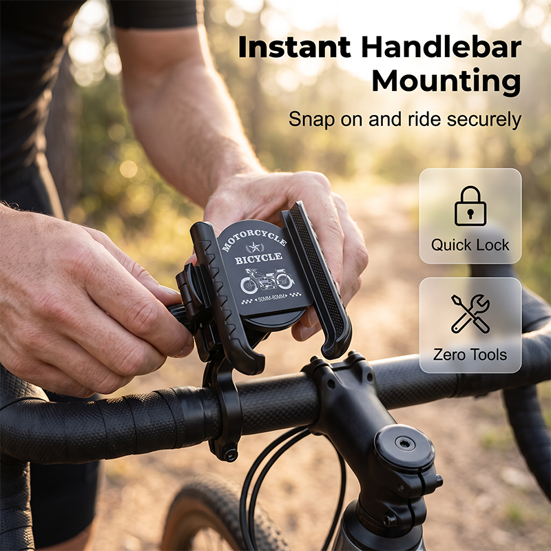 Support de téléphone pour vélo à fixation rapide avec verrouillage sécurisé