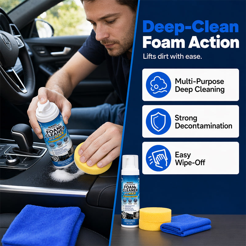Nettoyant Mousse Multi-Fonctionnel pour Cuir et Vinyle d'Intérieur de Voiture 50ml