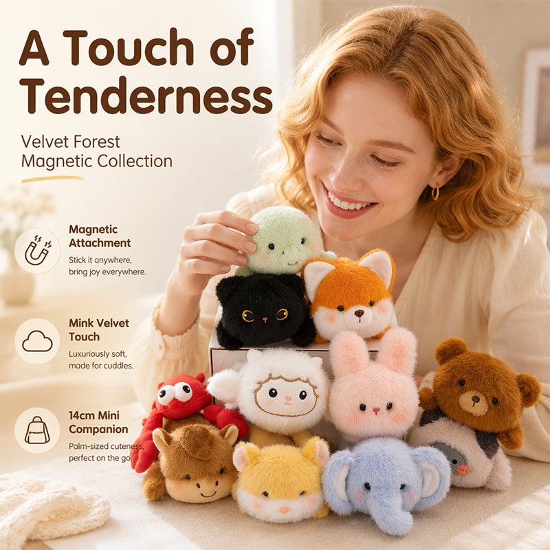MAINTENANT ! Adorable aimant de réfrigérateur en peluche – Velours de vison premium, aimant caché, parfait pour réfrigérateur, ordinateur portable et sacs