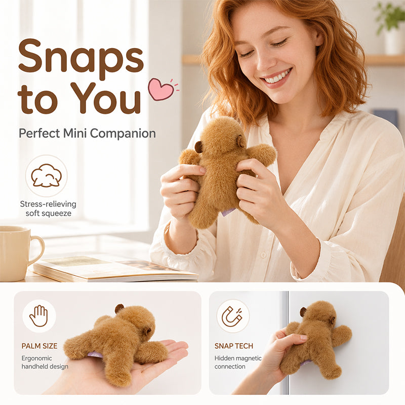 MAINTENANT ! Adorable aimant de réfrigérateur en peluche – Velours de vison premium, aimant caché, parfait pour réfrigérateur, ordinateur portable et sacs
