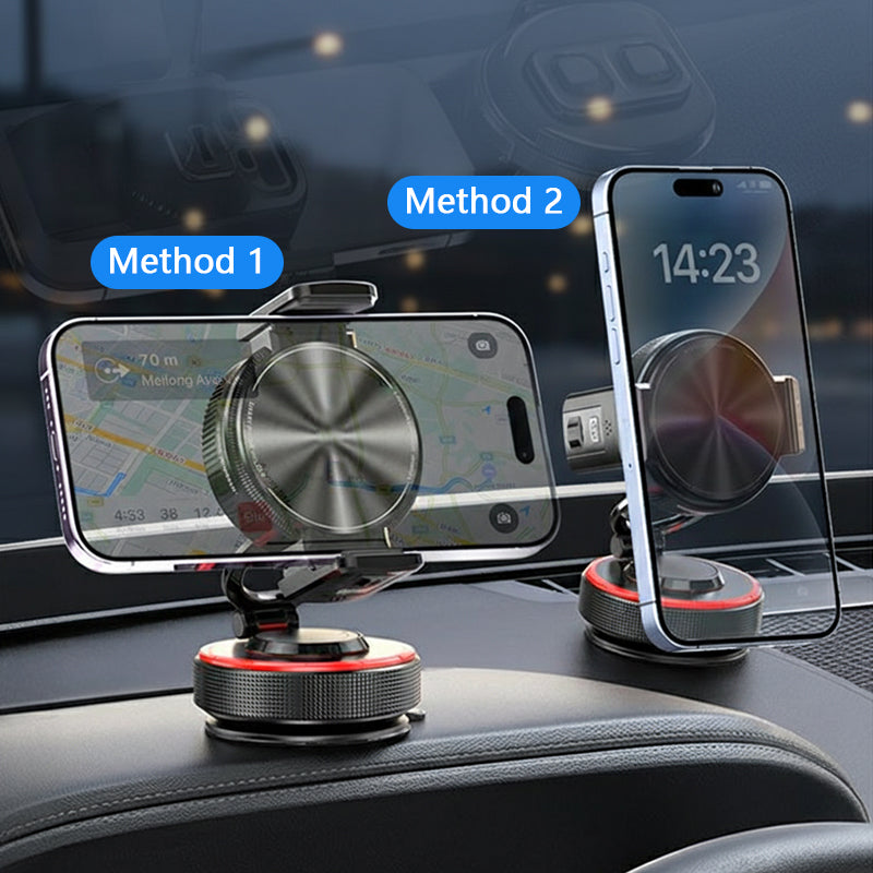 Support de téléphone magnétique universel et réglable pour voiture, base à ventouse Vacuum©, fixation magnétique stable, accessoire d'intérieur automobile