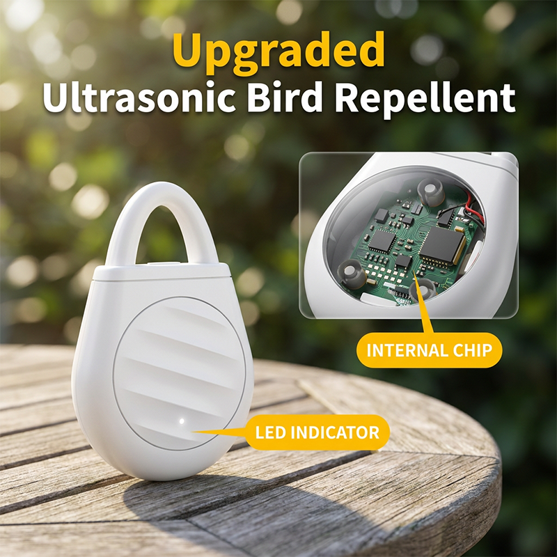 Fini les problèmes avec les oiseaux, les bêtes et les criquets ! Porte-clés répulsif à ultrasons portable pour oiseaux