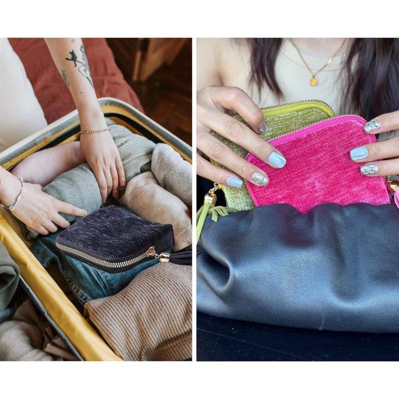 Mini Sac de Voyage à Bijoux avec Fermeture Éclair – Compact, Portable & Idéal pour Bagues, Boucles d'Oreilles & Colliers