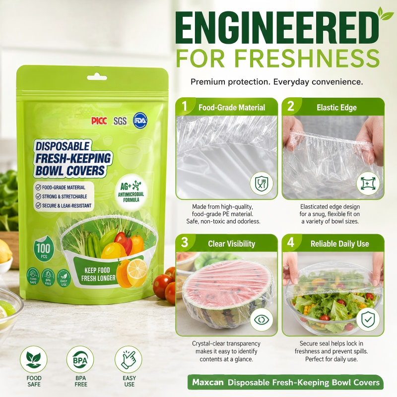Couvre-plats jetables en plastique élastique