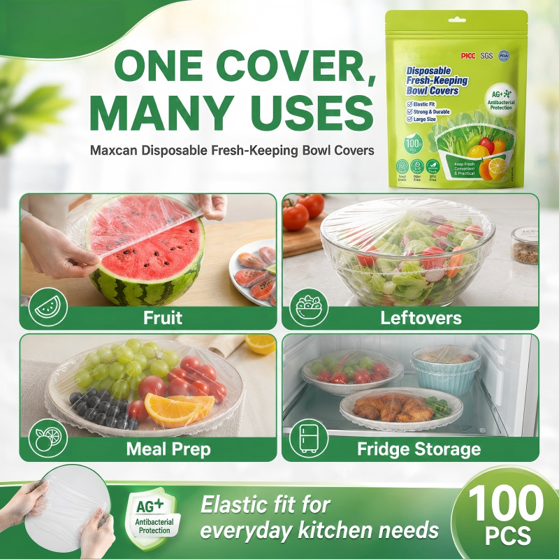 Couvre-plats jetables en plastique élastique