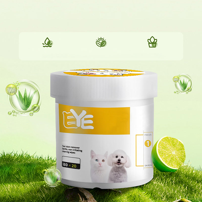 Surprise ! Garder votre ami à quatre pattes propre est essentiel ! Lingettes nettoyantes naturelles à base de plantes pour les yeux et les oreilles des animaux.