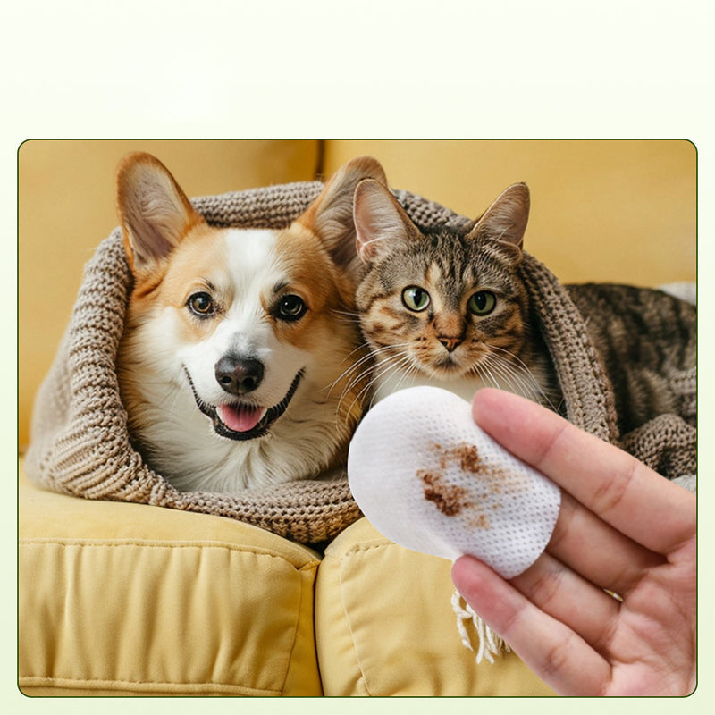 Surprise ! Garder votre ami à quatre pattes propre est essentiel ! Lingettes nettoyantes naturelles à base de plantes pour les yeux et les oreilles des animaux.
