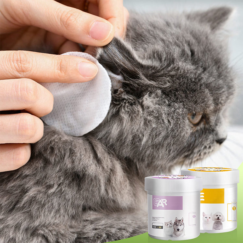 Surprise ! Garder votre ami à quatre pattes propre est essentiel ! Lingettes nettoyantes naturelles à base de plantes pour les yeux et les oreilles des animaux.