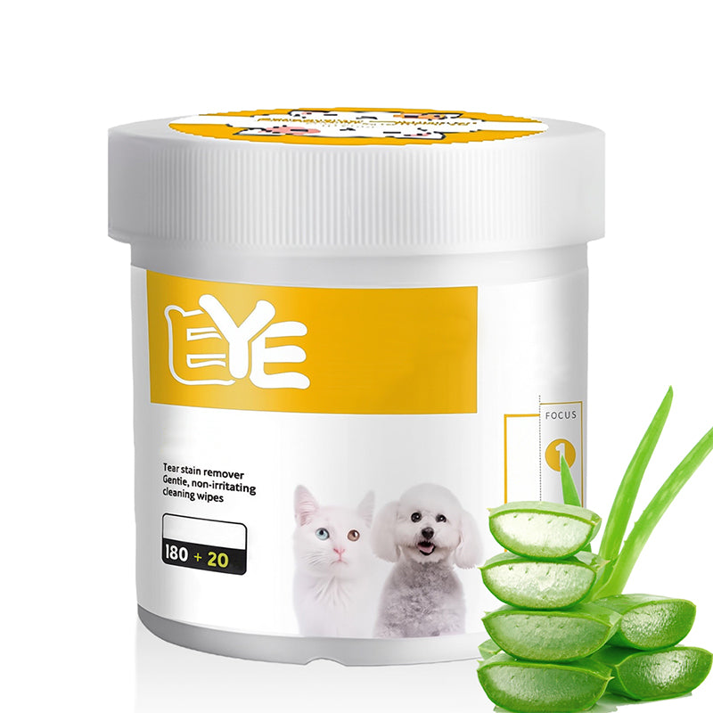 Surprise ! Garder votre ami à quatre pattes propre est essentiel ! Lingettes nettoyantes naturelles à base de plantes pour les yeux et les oreilles des animaux.