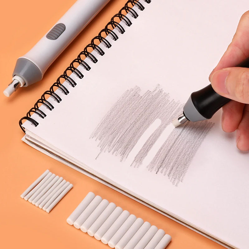 Gomme électrique pour croquis avec deux tailles d'embouts