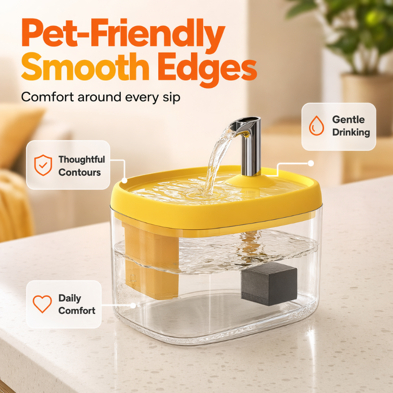 Distributeur d'eau silencieux pour animaux de compagnie avec bol en PET de qualité alimentaire Frais, coulant et parfait pour les buveurs exigeants