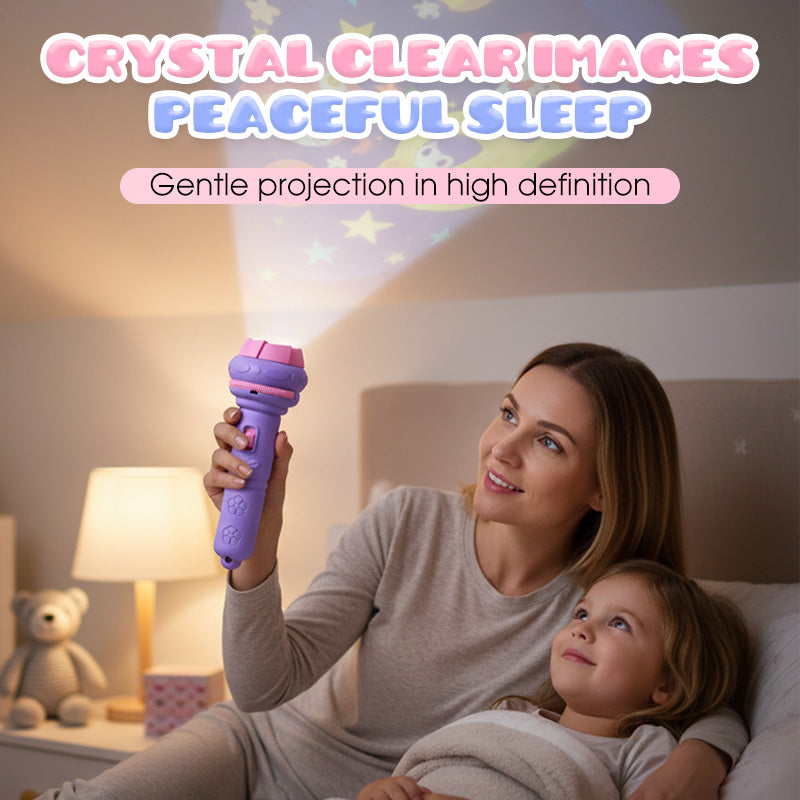 Lampe torche projecteur éducatif pour enfants Clic, projette et apprend – Une aventure nocturne de poche