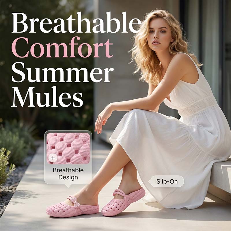 Mules Respirantes à Nœud – Chaussons Nuage