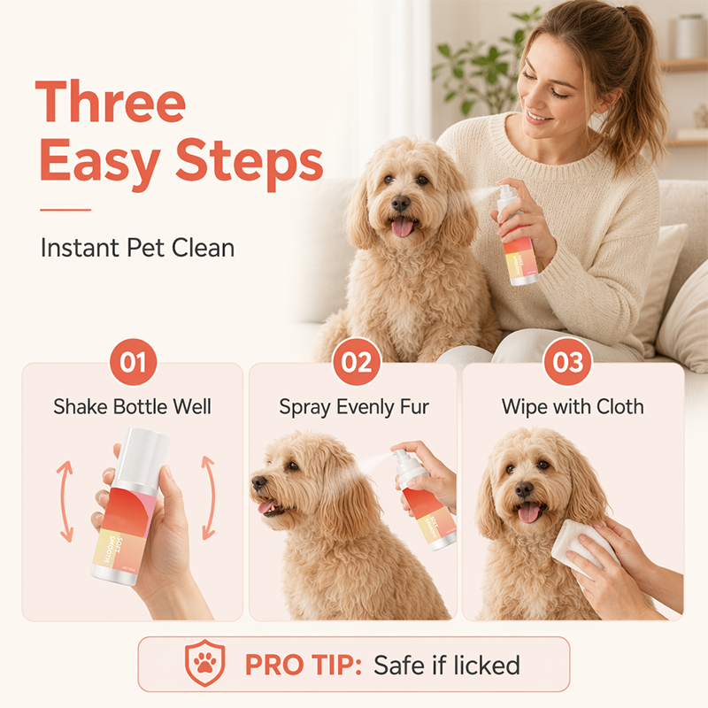Vaporisateur nettoyant doux pour animaux à l'eau ionisée