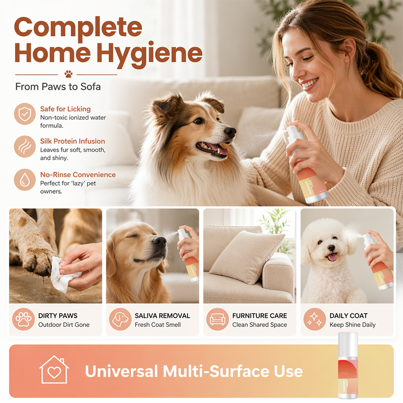 Vaporisateur nettoyant doux pour animaux à l'eau ionisée