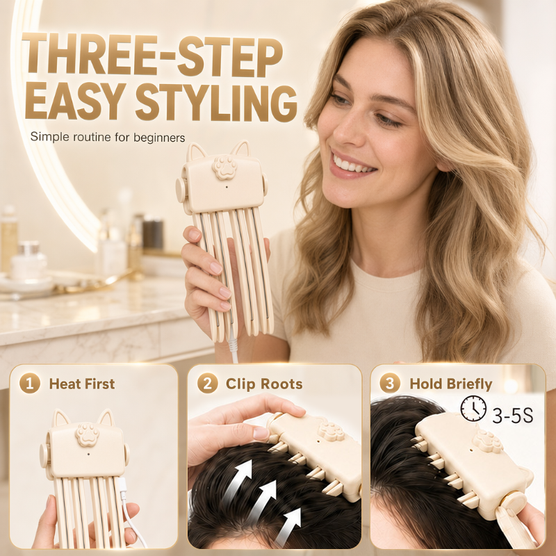 Clip sans fil chauffant volumateur de racines, vendu à plus de 48 000 exemplaires, outil de coiffure portable de voyage pour cheveux plats et fins