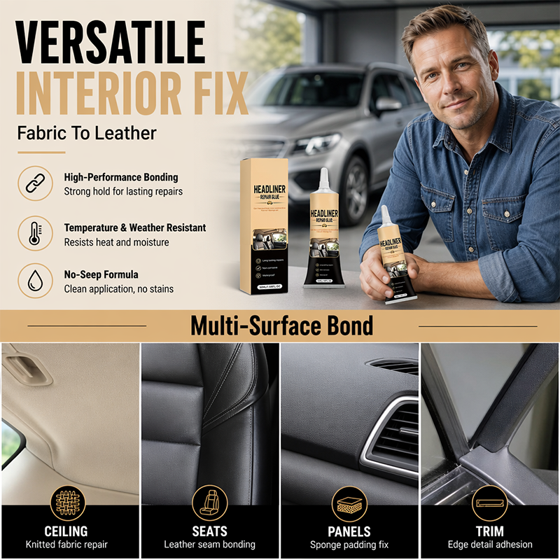 Plus de 49K vendus Colle de réparation imperméable pour ciel de toit de voiture, Adhésif haute résistance pour ciel de toit et intérieur de voiture affaissés