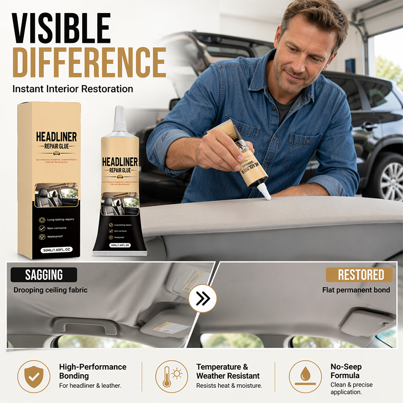 Plus de 49K vendus Colle de réparation imperméable pour ciel de toit de voiture, Adhésif haute résistance pour ciel de toit et intérieur de voiture affaissés