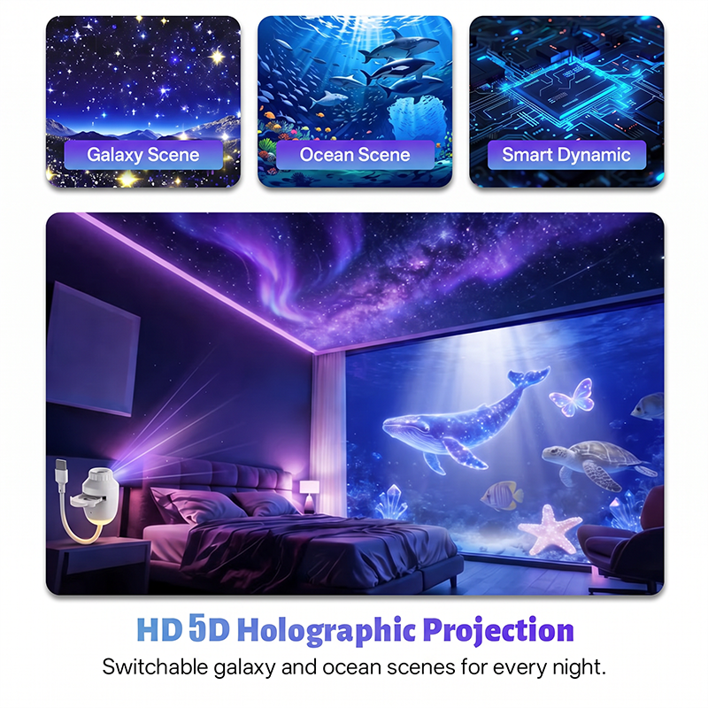 Veilleuse projecteur d'étoiles USB