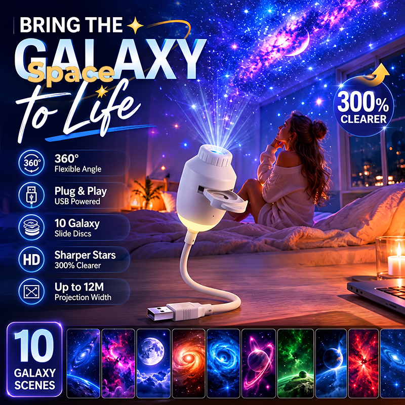 Veilleuse projecteur d'étoiles USB
