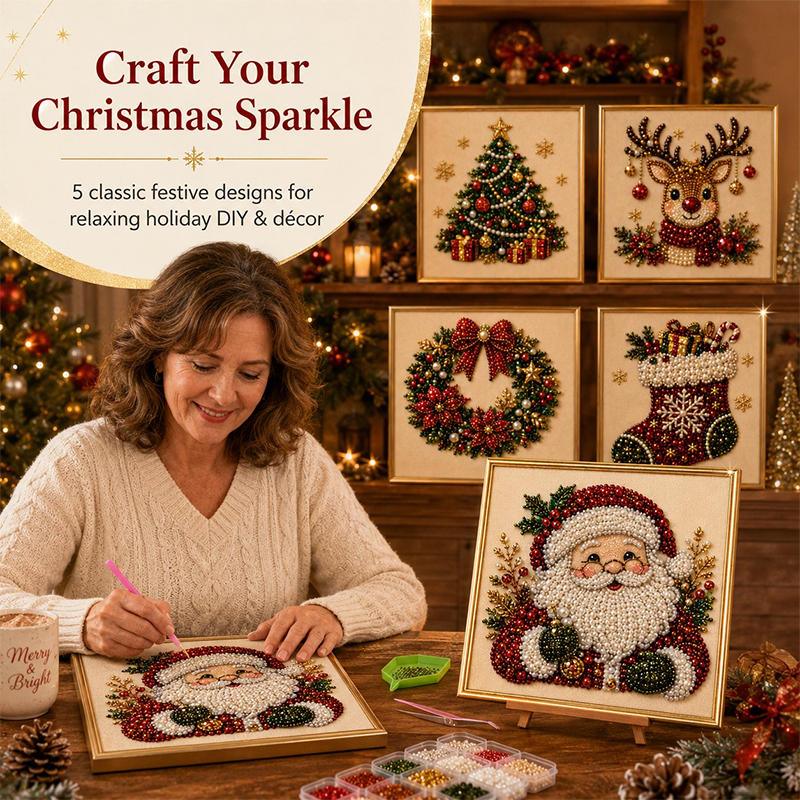 Kit de peinture de Noël perles et strass