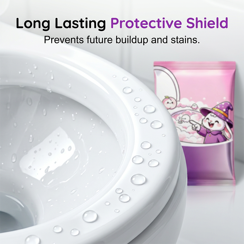 Poudre nettoyante moussante automatique pour cuvette de toilettes