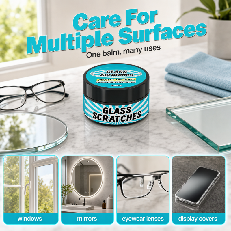 Pâte multi-usage pour la réparation des rayures sur le verre – 50 g, pour fenêtres, miroirs et vitres de voiture