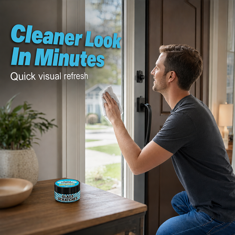Pâte multi-usage pour la réparation des rayures sur le verre – 50 g, pour fenêtres, miroirs et vitres de voiture
