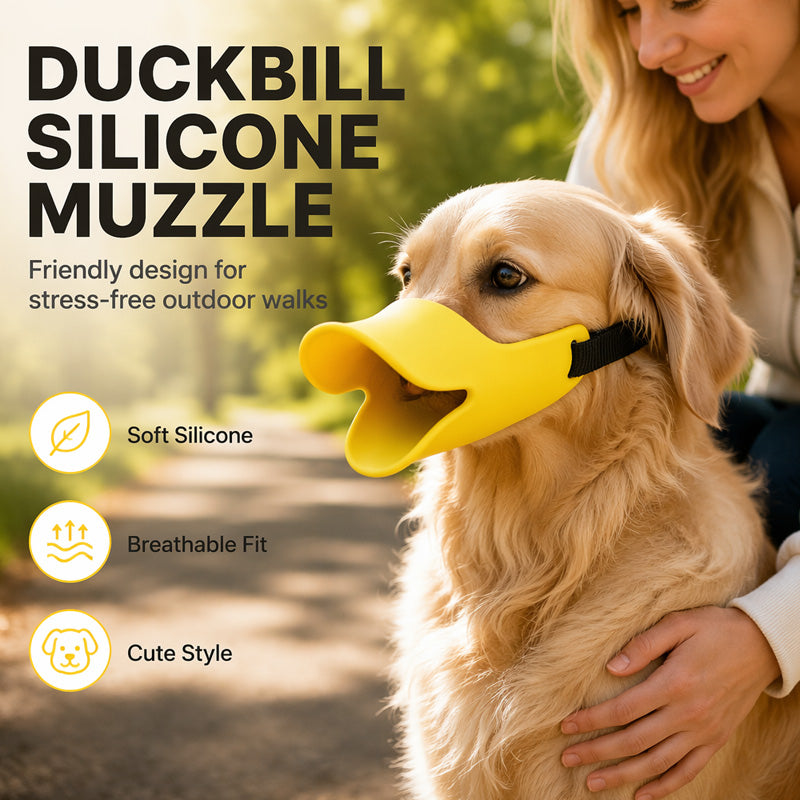Surprise ! Protégez-vous et vos compagnons à fourrure ! Museau de chien en silicone en forme de bec de canard mignon