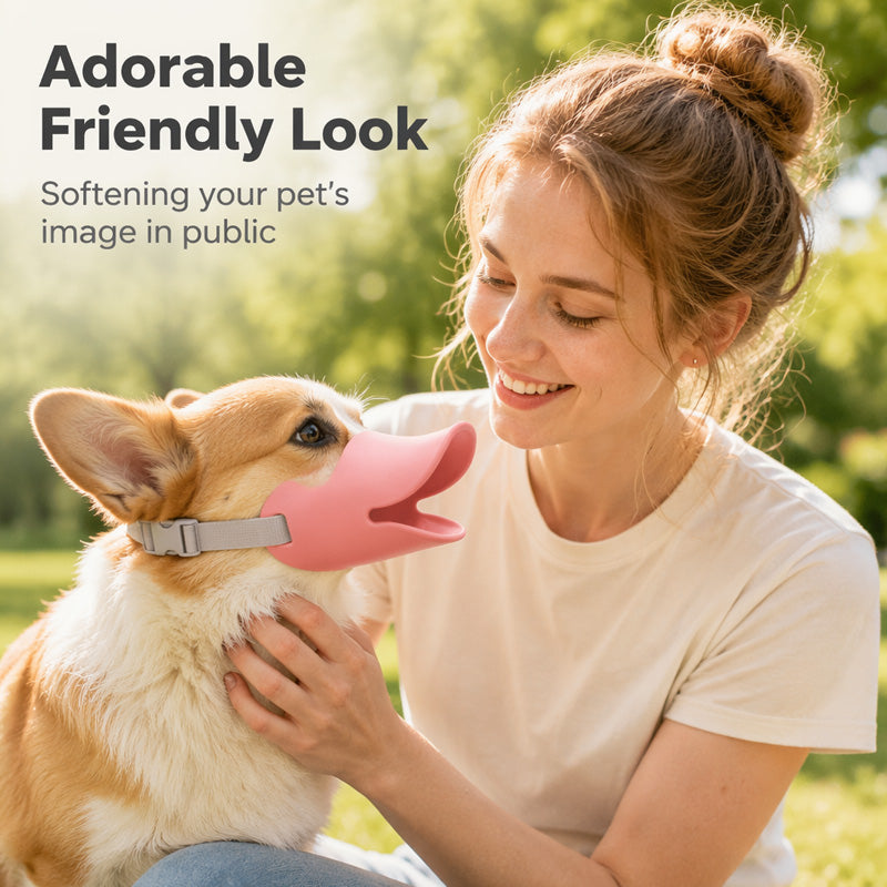 Surprise ! Protégez-vous et vos compagnons à fourrure ! Museau de chien en silicone en forme de bec de canard mignon