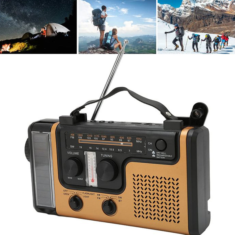 Lampe de poche radio d'urgence portable à manivelle