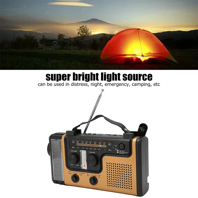 Lampe de poche radio d'urgence portable à manivelle