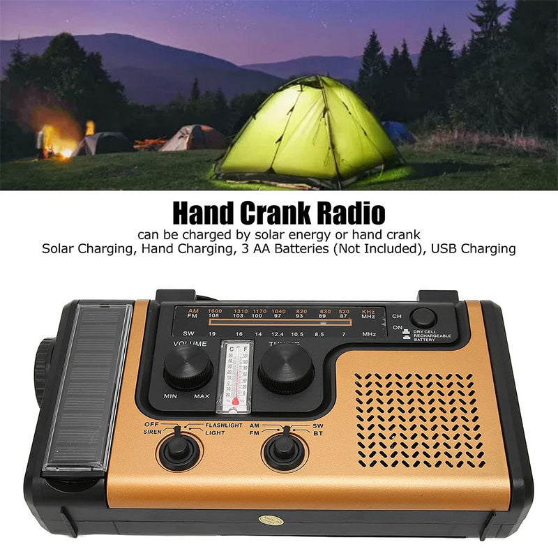 Lampe de poche radio d'urgence portable à manivelle