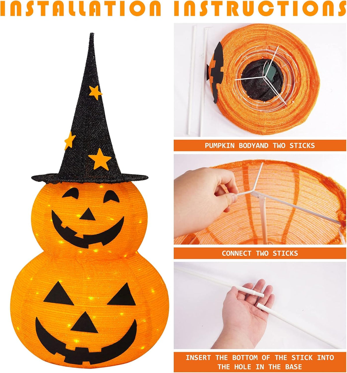 Décorations citrouilles pliables pour Halloween