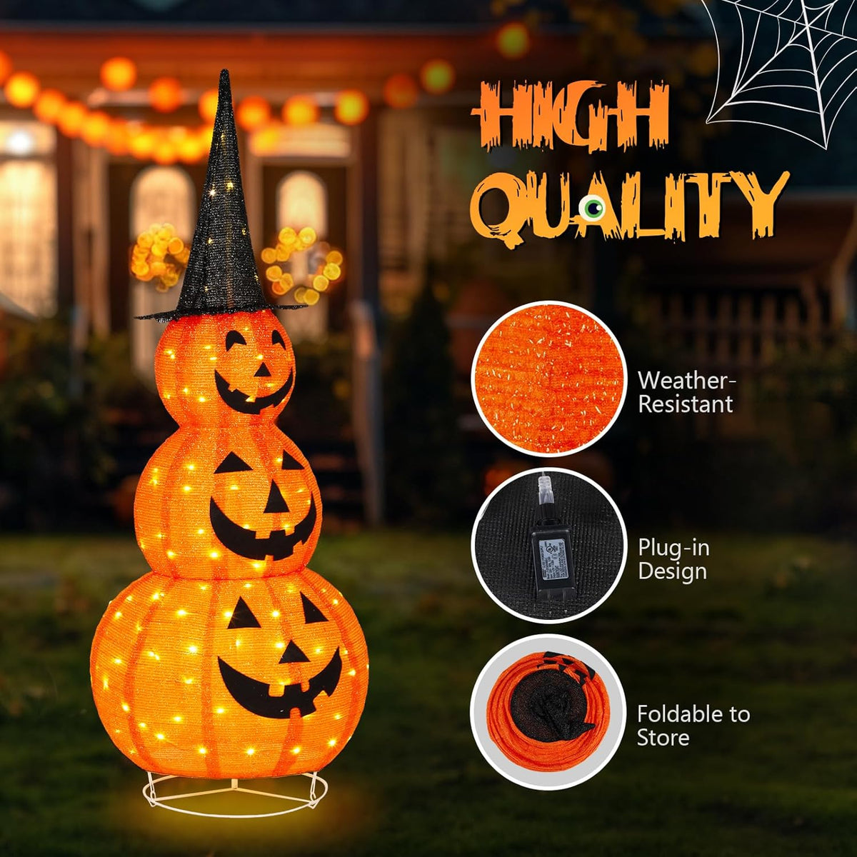 Décorations citrouilles pliables pour Halloween