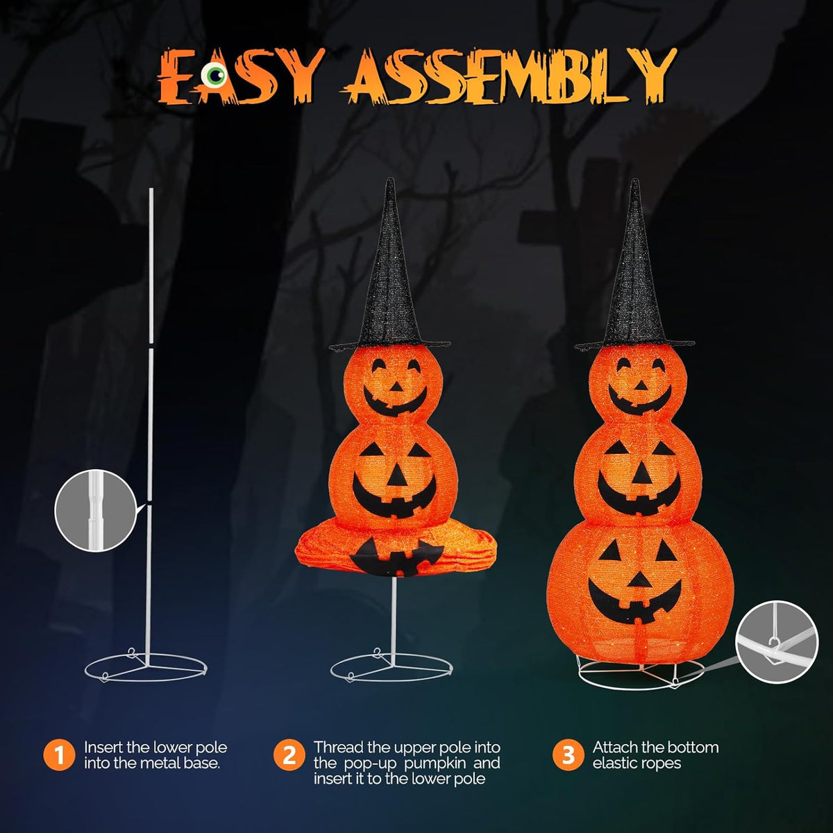 Décorations citrouilles pliables pour Halloween