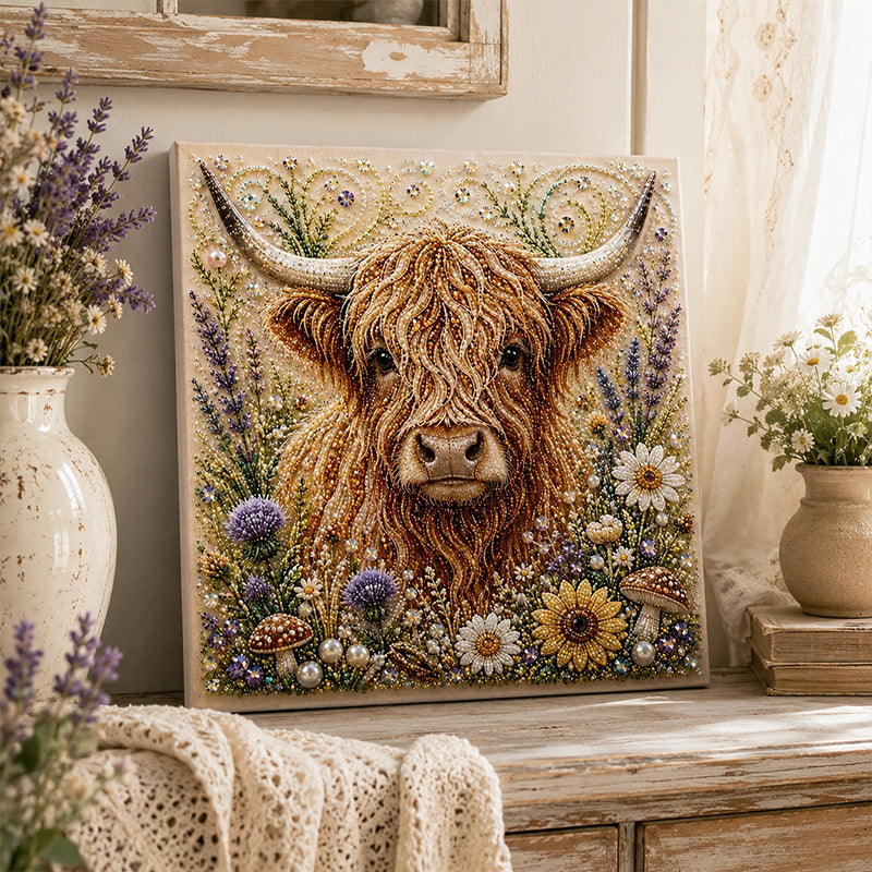 Kit de bricolage Highland Cow Perle – Un loisir créatif relaxant pour réaliser de superbes œuvres d'art marines