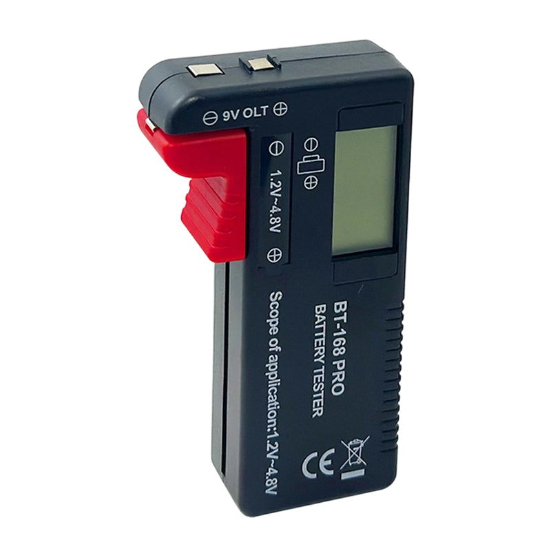 Testeur de batterie numérique 2026 – Grand écran LCD indiquant la puissance restante exacte. Compact et portable – testez avant de jeter !